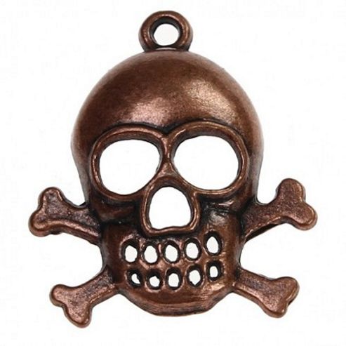 Image of Skull Charm - Copper - 5 Pack