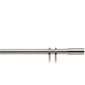 16-19Mm Extendable Metal Curtain Pole Striped Barrel Finial, Stainless Steel Effect 120-210Cm