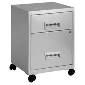 Pierre Henry A4 2 Drawer Combi Filing Cabinet With Castors, Silver