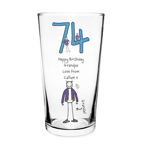 Image of Personalised Purple Ronnie Age Elder Male Pilsner Glass