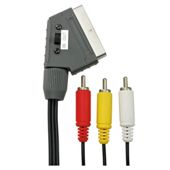 Tesco Value 1.2m Scart to Phono / RCA-3 Cable