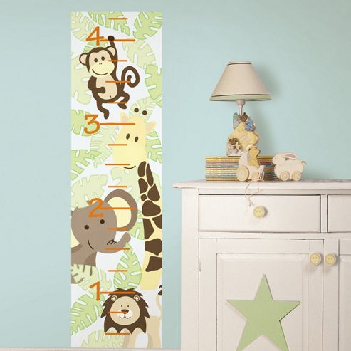 Image of Wallpops!wallartforbaby Jungle Friends Baby Growth Chart Wall Stickers