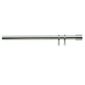 16-19Mm Extendable Metal Curtain Pole Striped Barrel Finial, Stainless Steel Effect 180-330Cm