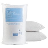 Tesco Cotton Cover Pillow, Twinpack
