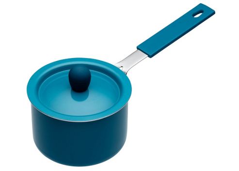 Image of Colourworks Non-stick Coated Mini Saucepan With Lid 10cm Blue