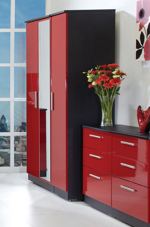 Image of Welcome Furniture Knightsbridge Tall Wardrobe With Mirror - Ruby - Walnut