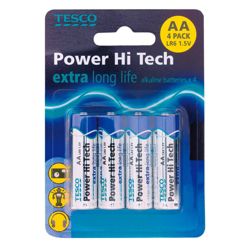 Tesco Hi Tech 4 Pack AA batteries