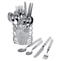 Tesco 16 piece, 4 Person Cutlery Set with Caddy