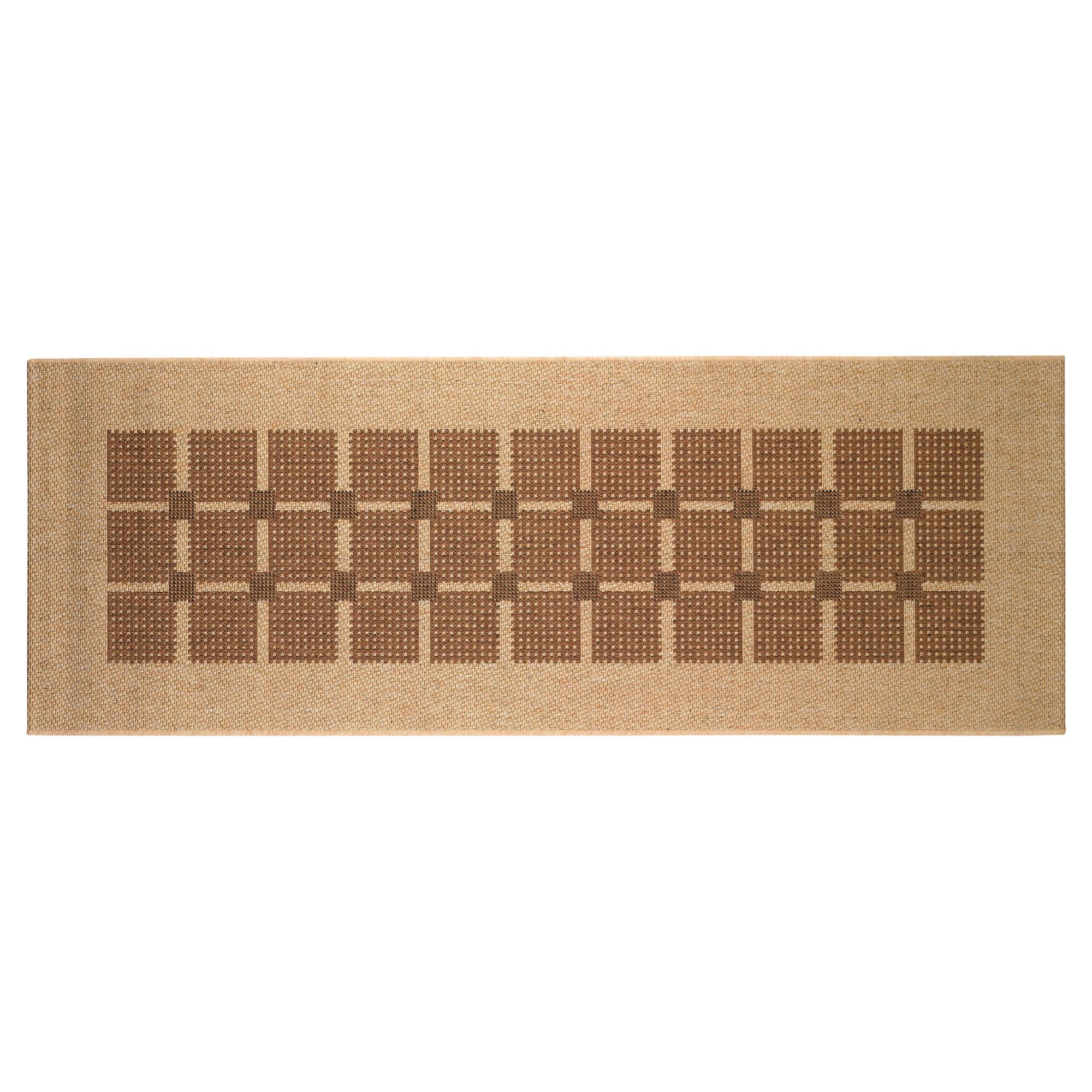 Tesco Flatweave Runner Squares, Natural 67X180cm