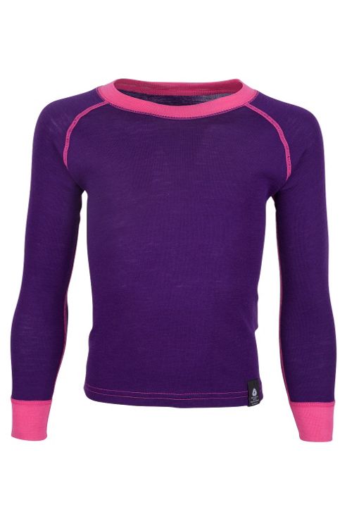 Image of Merino Kids Round Neck Top - Purple