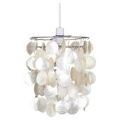 Tesco Lighting Capiz Tier Pendant, Cream