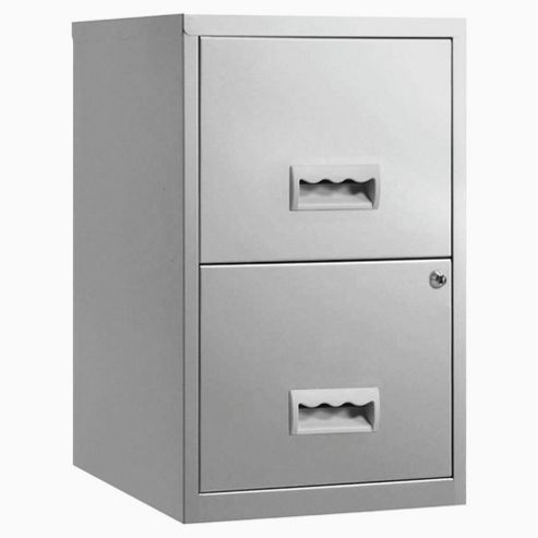 Image of Pierre Henry A4 2 Drawer Maxi Filing Cabinet, Silver