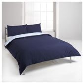 Tesco Reversible Double Duvet Set, Midnight/Powder