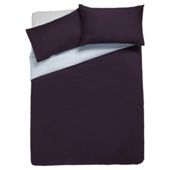 Tesco Reversible Double Duvet Set, Midnight/Powder
