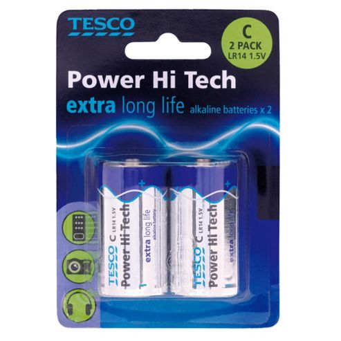 Image of Tesco Hi Tech 2 Pack C Batteries
