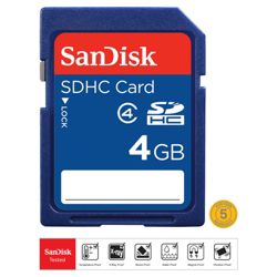SanDisk SDHC memory card Class 4 - 4GB.
