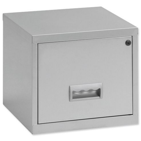Image of Pierre Henry A4 1 Drawer Filing Cube Cabinet, Silver