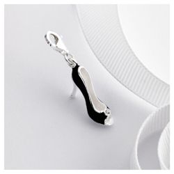 Sterling Silver Black Shoe Charm