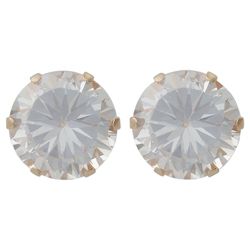 9ct Gold Round Cubic Zirconia Stud Earrings