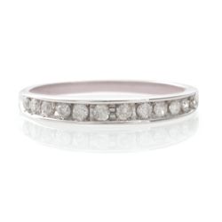 9ct White Gold 25Pt Diamond Eternity Ring, L