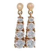 9ct Gold Cubic Zirconia Drop Earrings