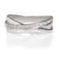 9ct White Gold Diamond Triple Crossover Ring, N