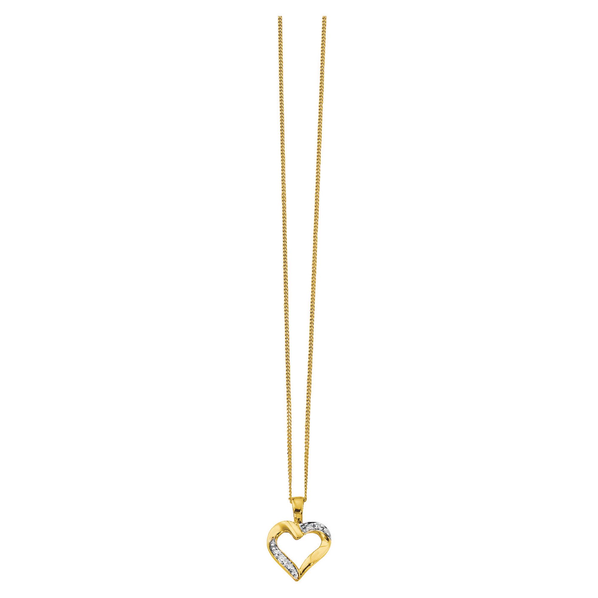 9ct Gold Diamond Heart Pendant 9ct Gold Diamond Heart Pendant