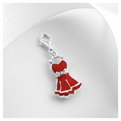 Sterling Silver Red Dress Charm