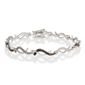 9ct White Gold Black And White 19Pts Diamond Bracelet
