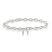 Sterling Silver Wishbone Charm Bracelet