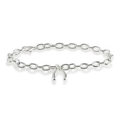 Sterling Silver Wishbone Charm Bracelet