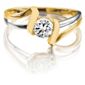 9ct Two Tone Gold Cubic Zirconia Ring, N