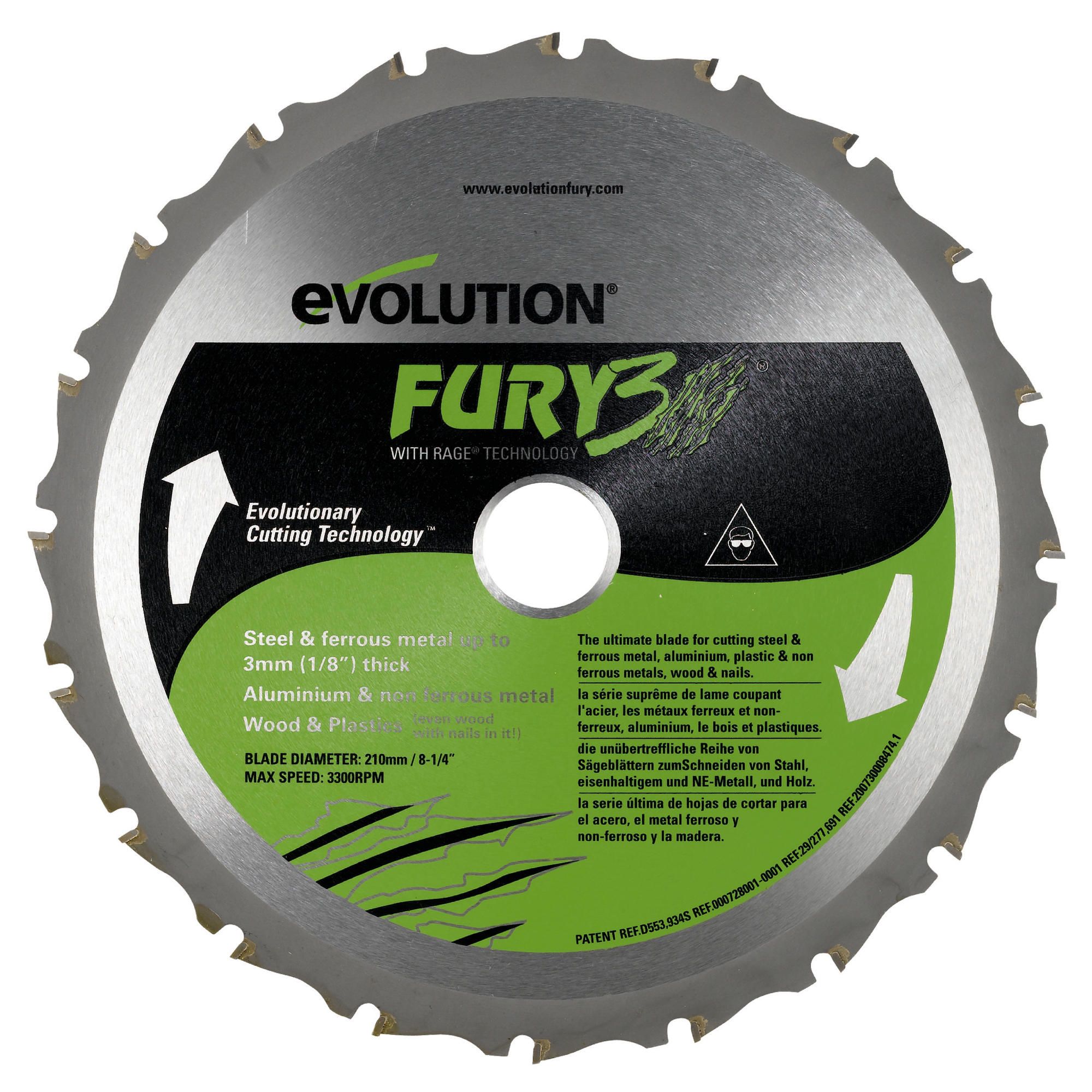 Evolution Fury 3 210mm Replacement Blade