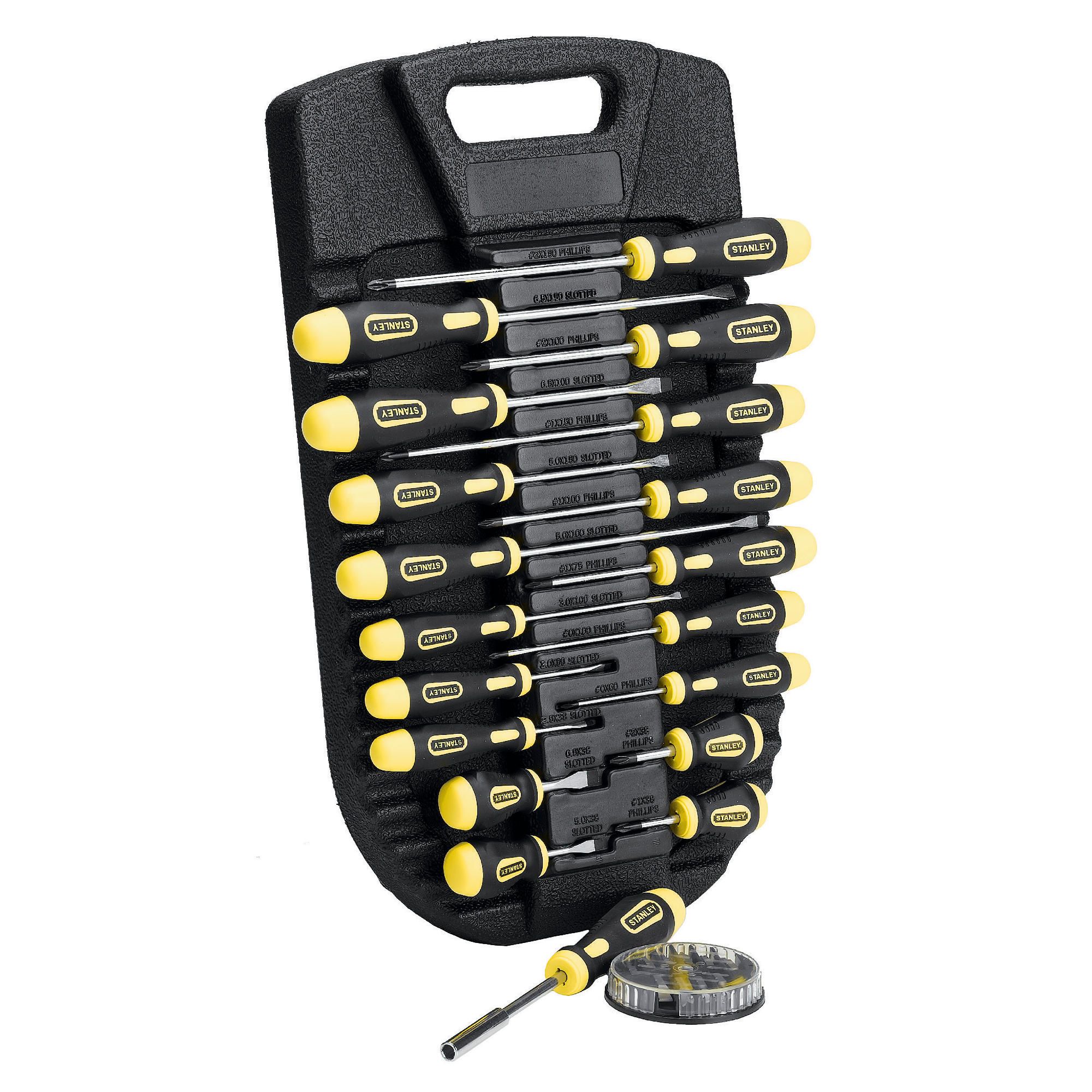 Stanley 29 piece Cushion Grip Screwdriver Set & Moulded Rack