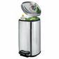 Tesco 40L square polished stainless steel 2 section bin