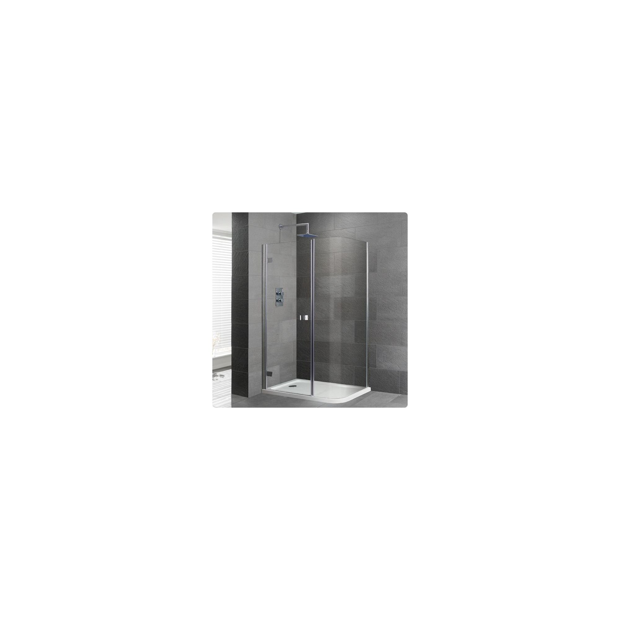 Duchy Select Silver Curved Corner Shower Enclosure 1200mm x 800mm, Standard Tray, 6mm Glass at Tesco Direct
