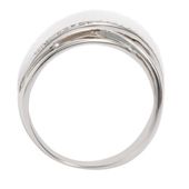 9ct White Gold Diamond Triple Crossover Ring, P