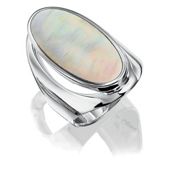 Sterling Silver Mother Of Pearl Ring, Medium