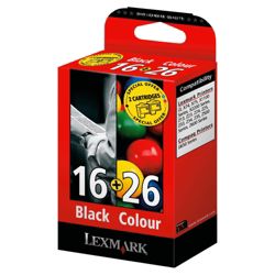 Lexmark 16 / Lexmark 26 Printer Ink Cartridge - Black & Tri-colour Multipack (80D2126)