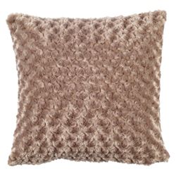 F&F Home Rose Faux Fur Cushion, Mink