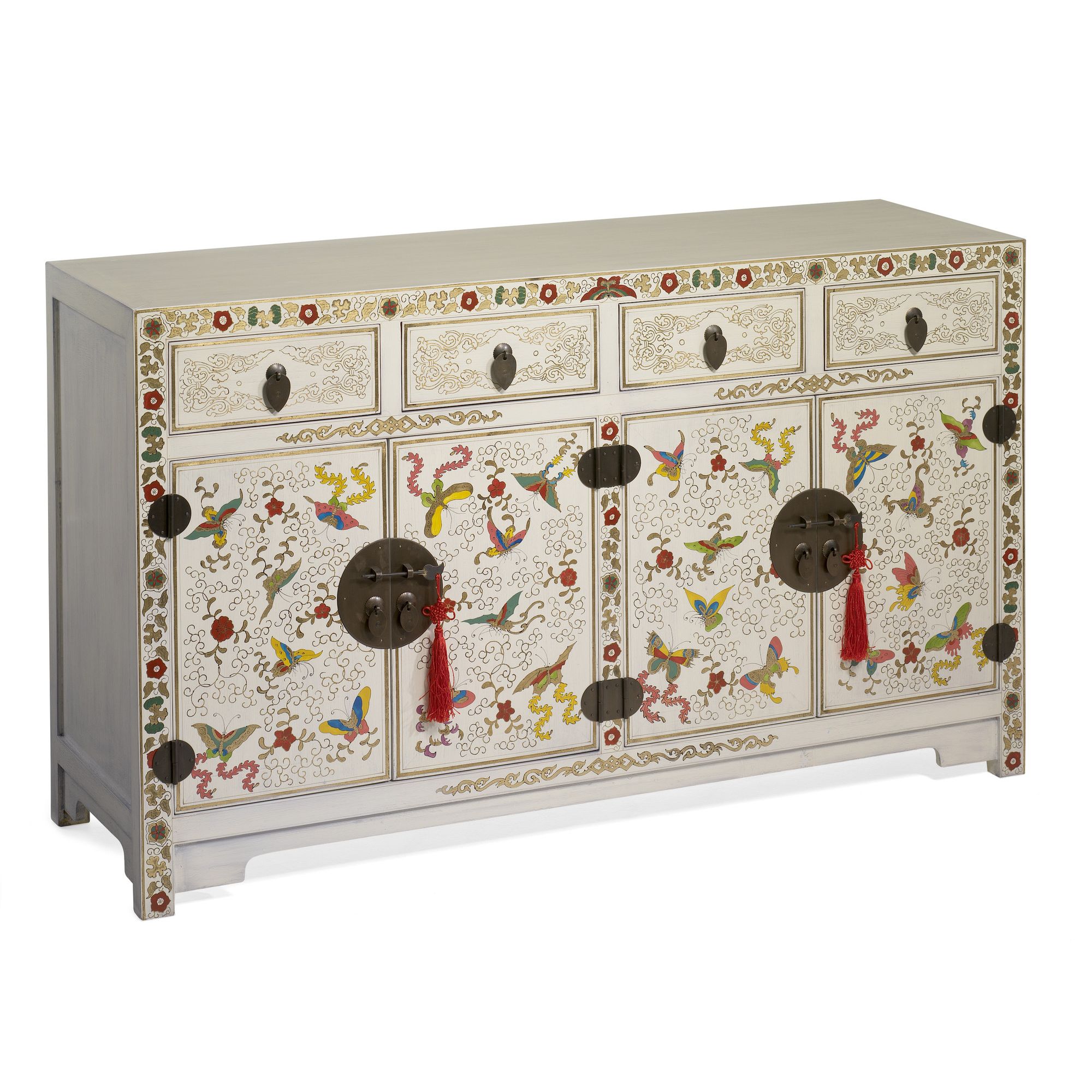 Shimu Chinese Classical Shanxi Butterfly Sideboard - Cream Lacquer at Tesco Direct