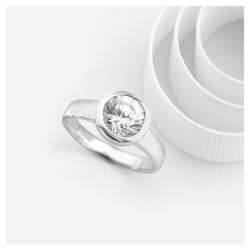 Sterling Silver Cubic Zirconia Ring, Large