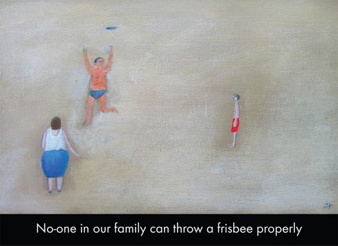 Image of Holy Mackerel No One In Our Family Can Throw A Frisbee Properly Greetings Card