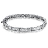 Sterling Silver Cubic Zirconia Baguette Bracelet
