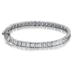 Sterling Silver Cubic Zirconia Baguette Bracelet
