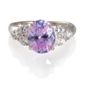 Sterling Silver Purple Cubic Zirconia  Ring, Small