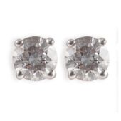 9ct White Gold 1/2ct Diamond Solitaire Earrings