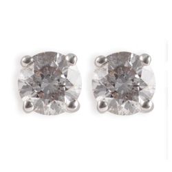 9ct White Gold 1/2ct Diamond Solitaire Earrings