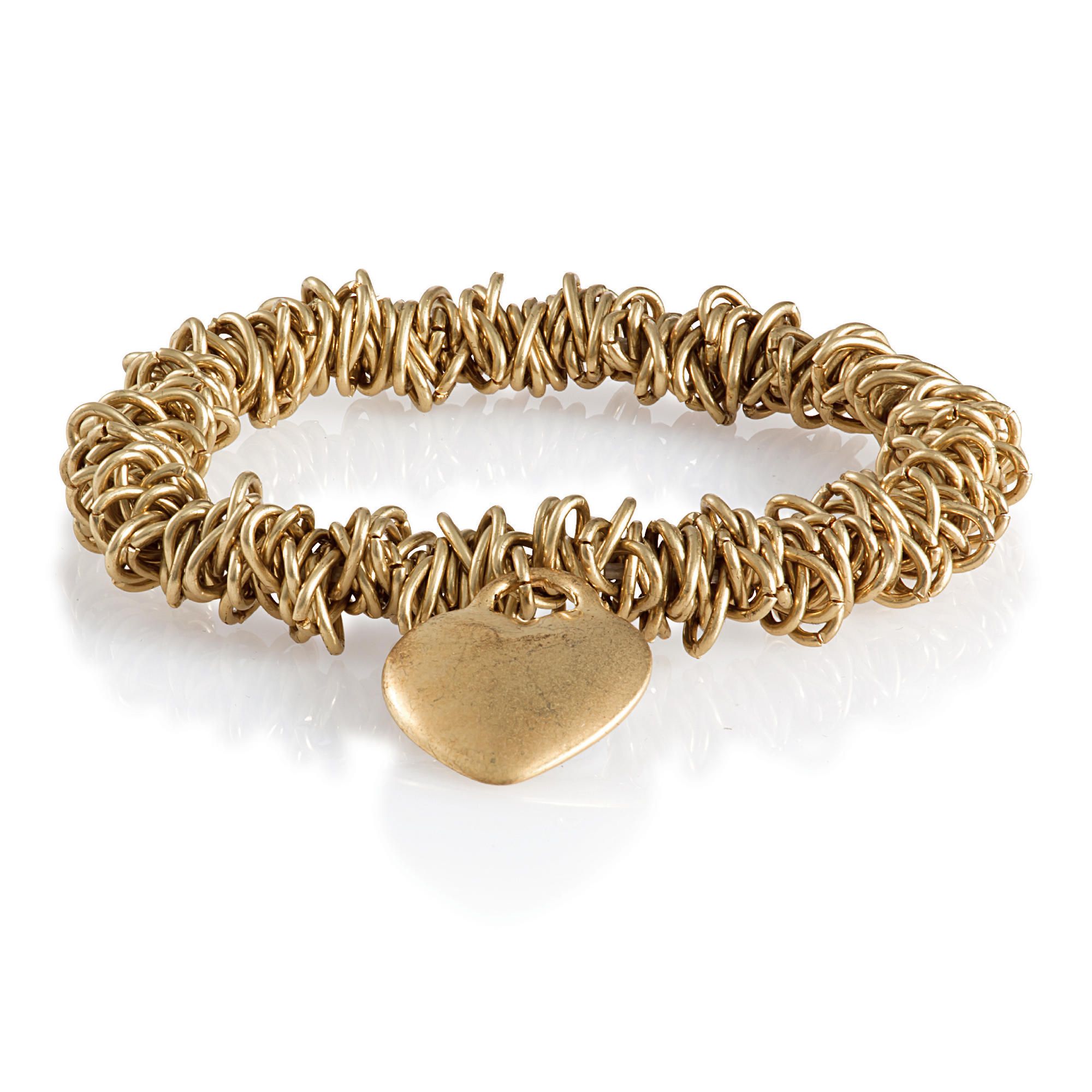 Pave Gold Tone Amour Bracelet