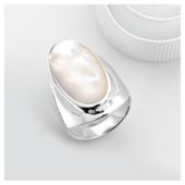 Sterling Silver Mother Of Pearl Ring, Small